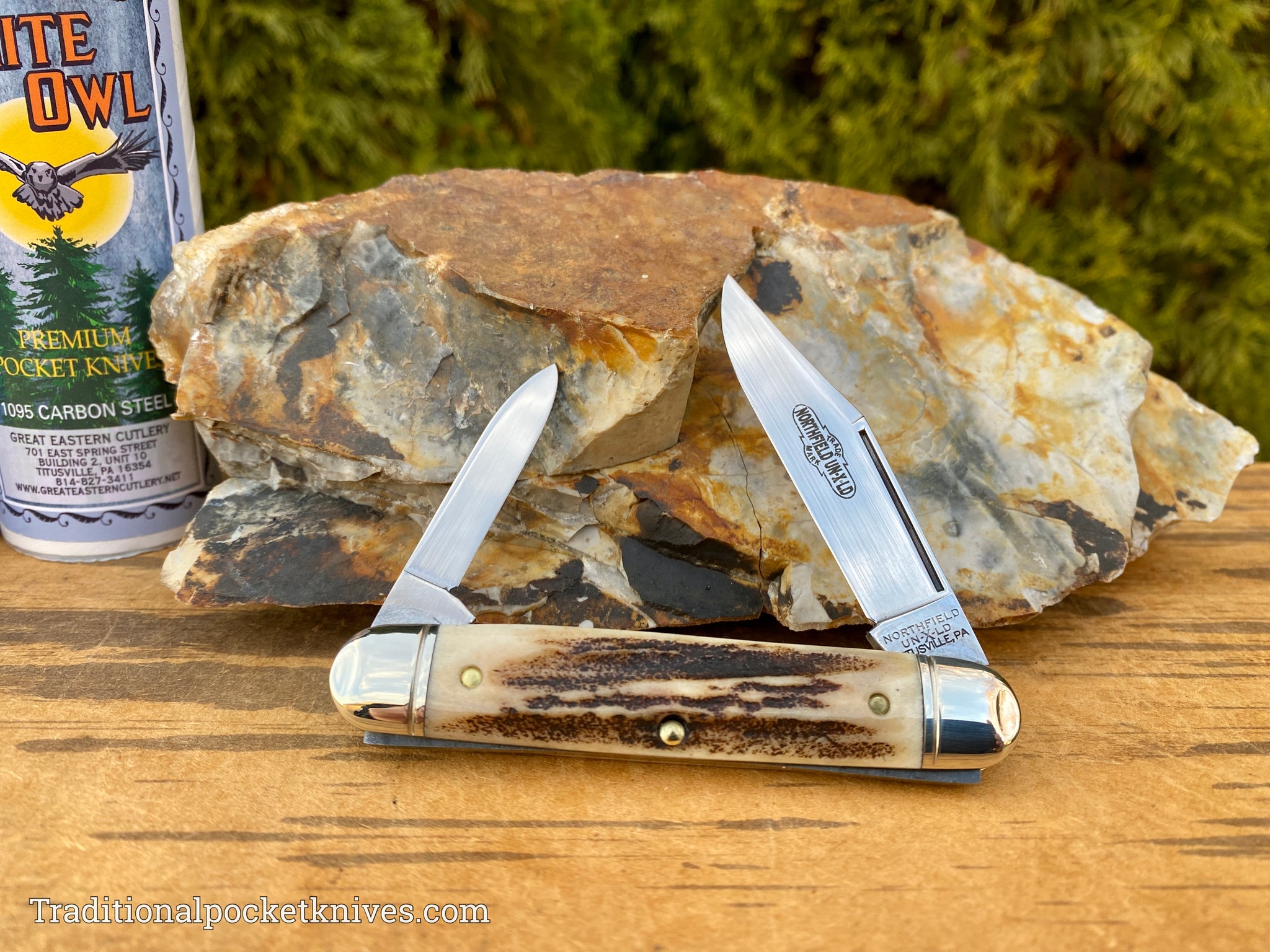 Great Eastern Cutlery #681221 Northfield UNXLD White Owl Sambar