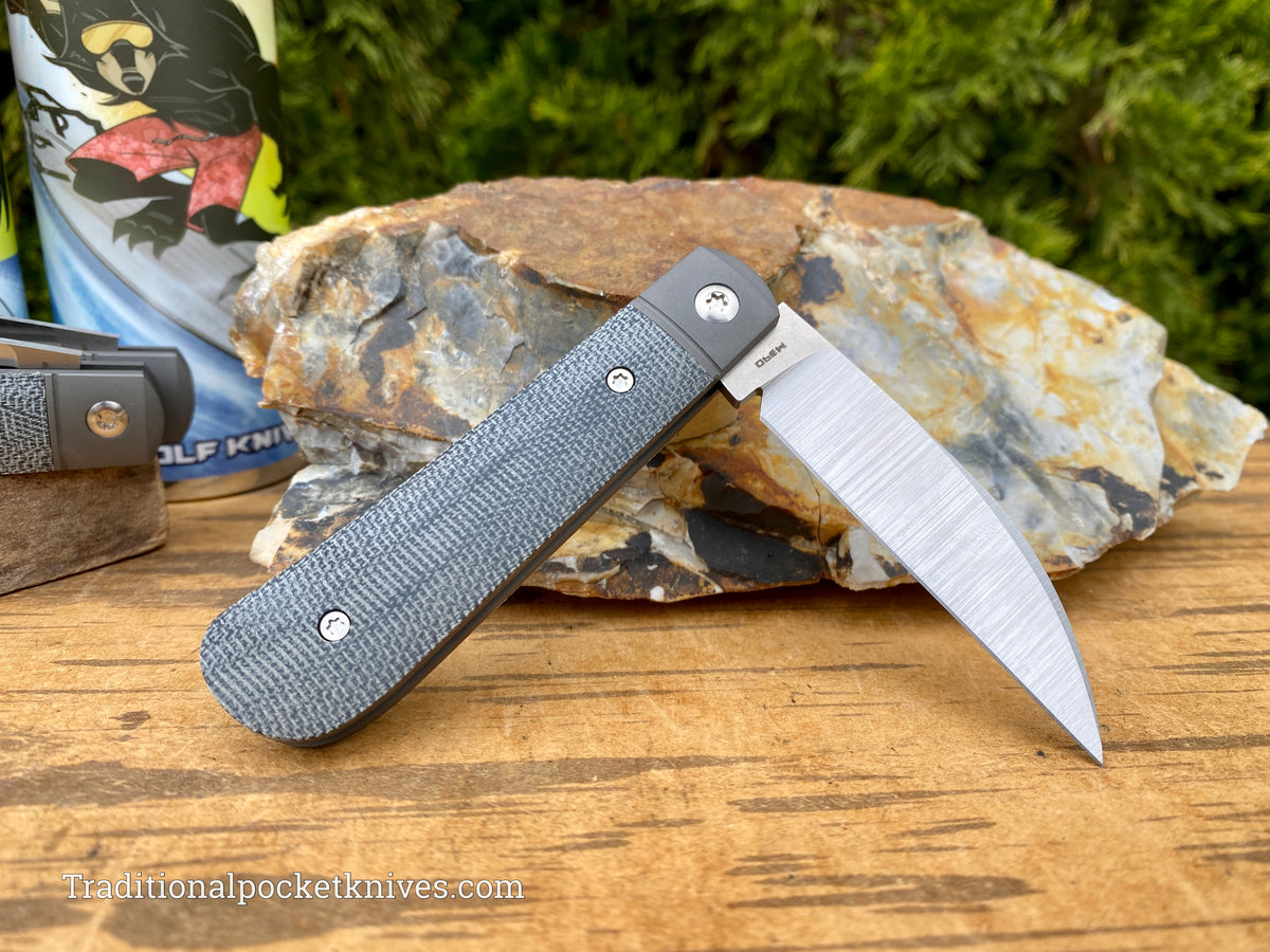 Jack Wolf Knives Laid Back Jack Black Canvas Micarta