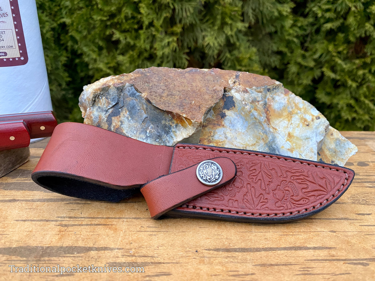 Great Eastern Cutlery #H10121 Hunter Red Linen Micarta w/ Sheath