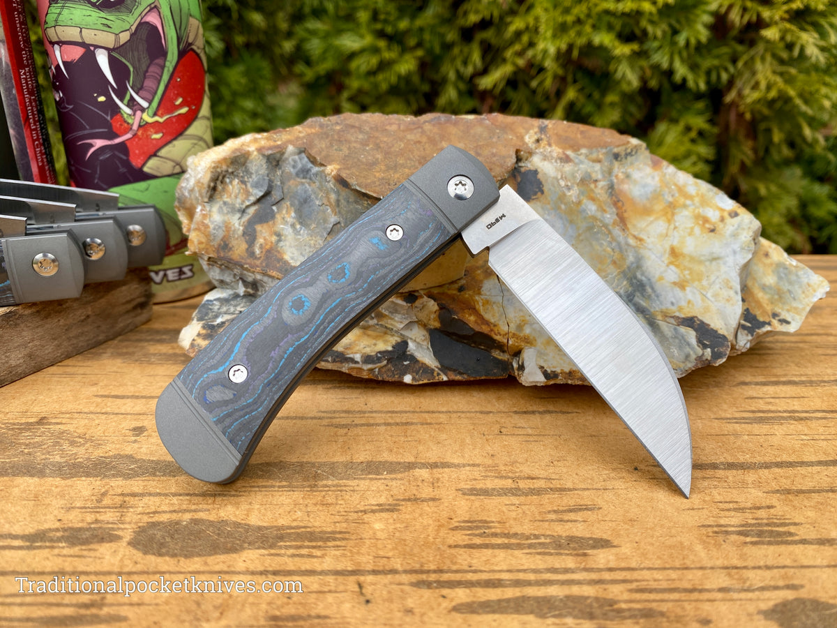 Jack Wolf Knives Venom Jack CamoCarbon Timascus