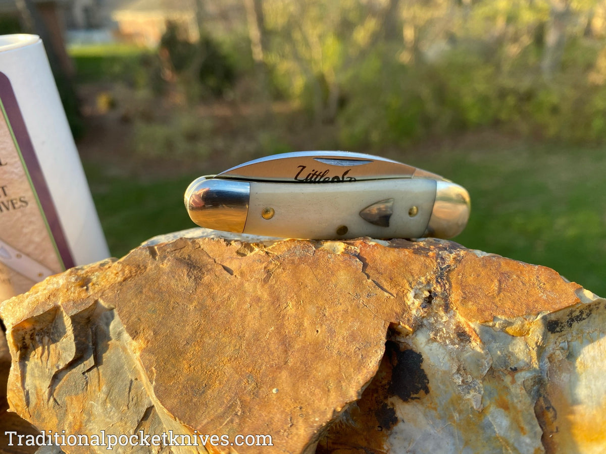 Great Eastern Cutlery #190120 Tidioute Cutlery Little Rattler Smooth White Bone