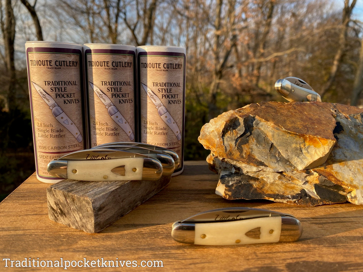 Great Eastern Cutlery #190120 Tidioute Cutlery Little Rattler Smooth White Bone