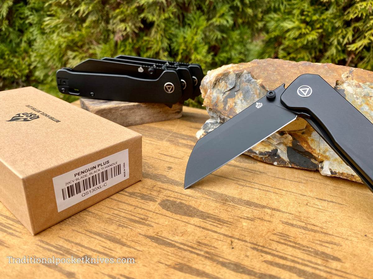 QSP Penguin Plus Knife QS130XL-C Black Titanium 20CV Steel