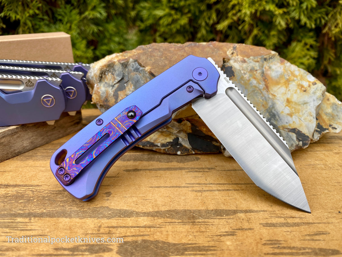 QSP Rhino Knife QS143-C Purple Titanium M390 Steel