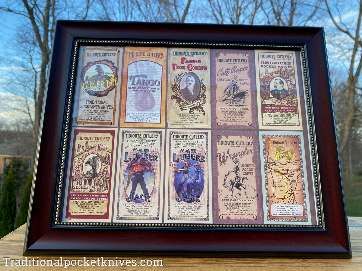 Great Eastern Cutlery Poster and Frame of Tidioute Cutlery Labels