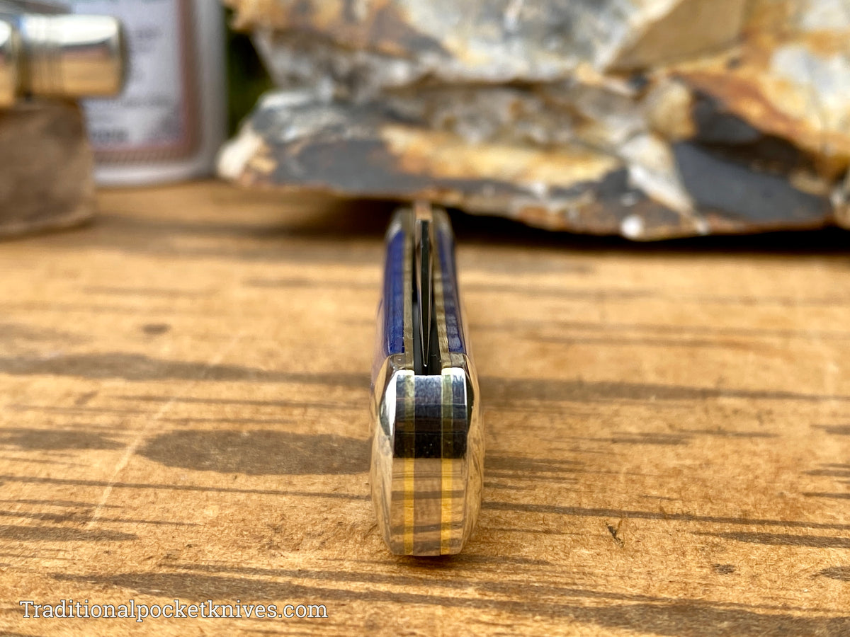 Great Eastern Cutlery #941121 Northfield UNXLD Liberty Blue Smooth Camel Bone