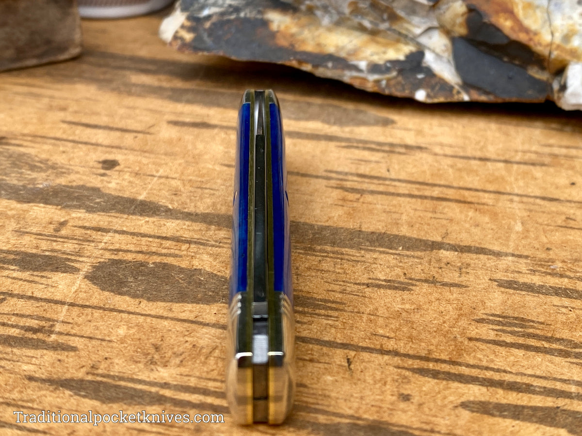 Great Eastern Cutlery #941121 Northfield UNXLD Liberty Blue Smooth Camel Bone