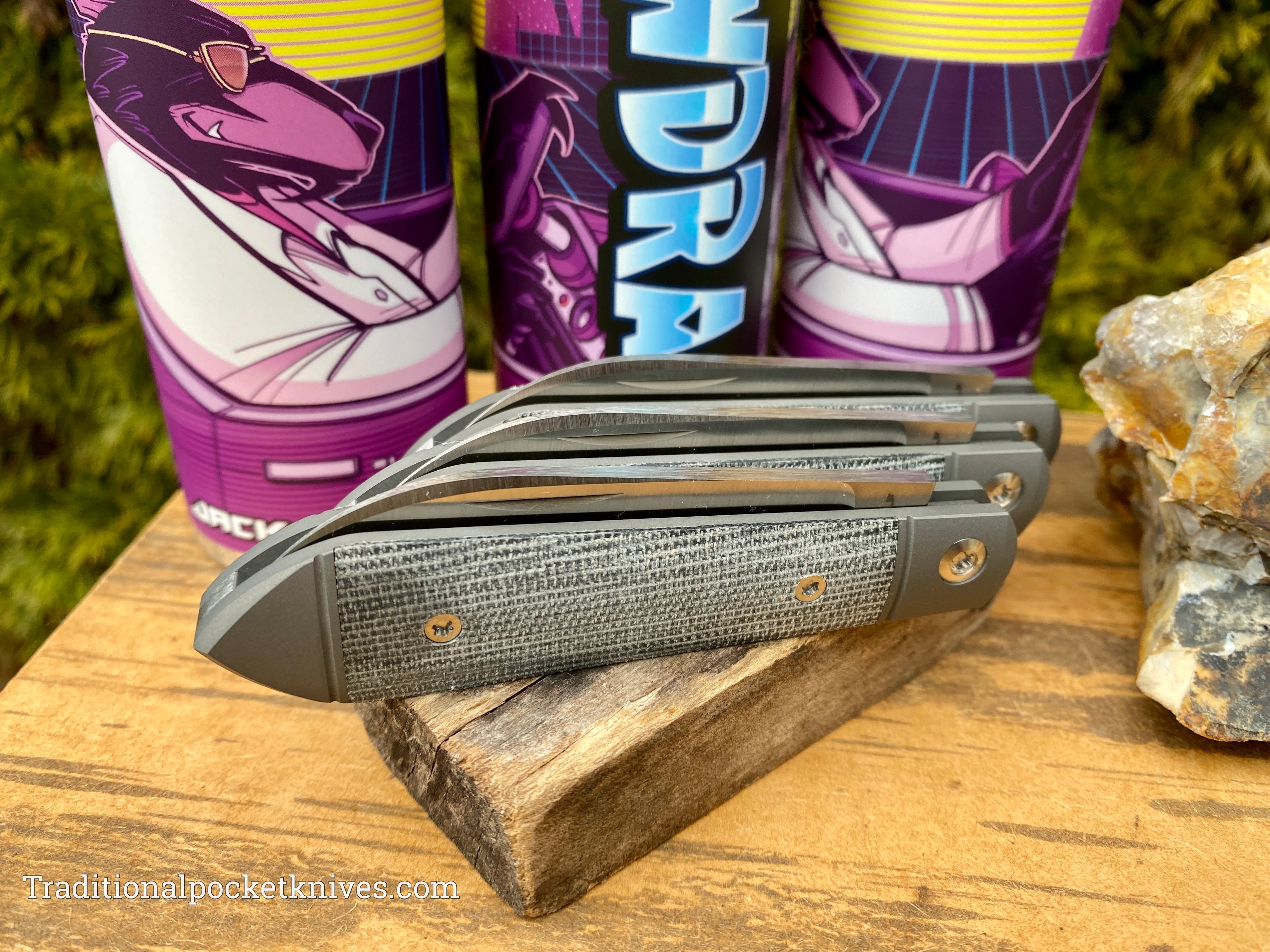 Jack Wolf Knives Low Drag Jack Black Canvas Micarta - C. Risner