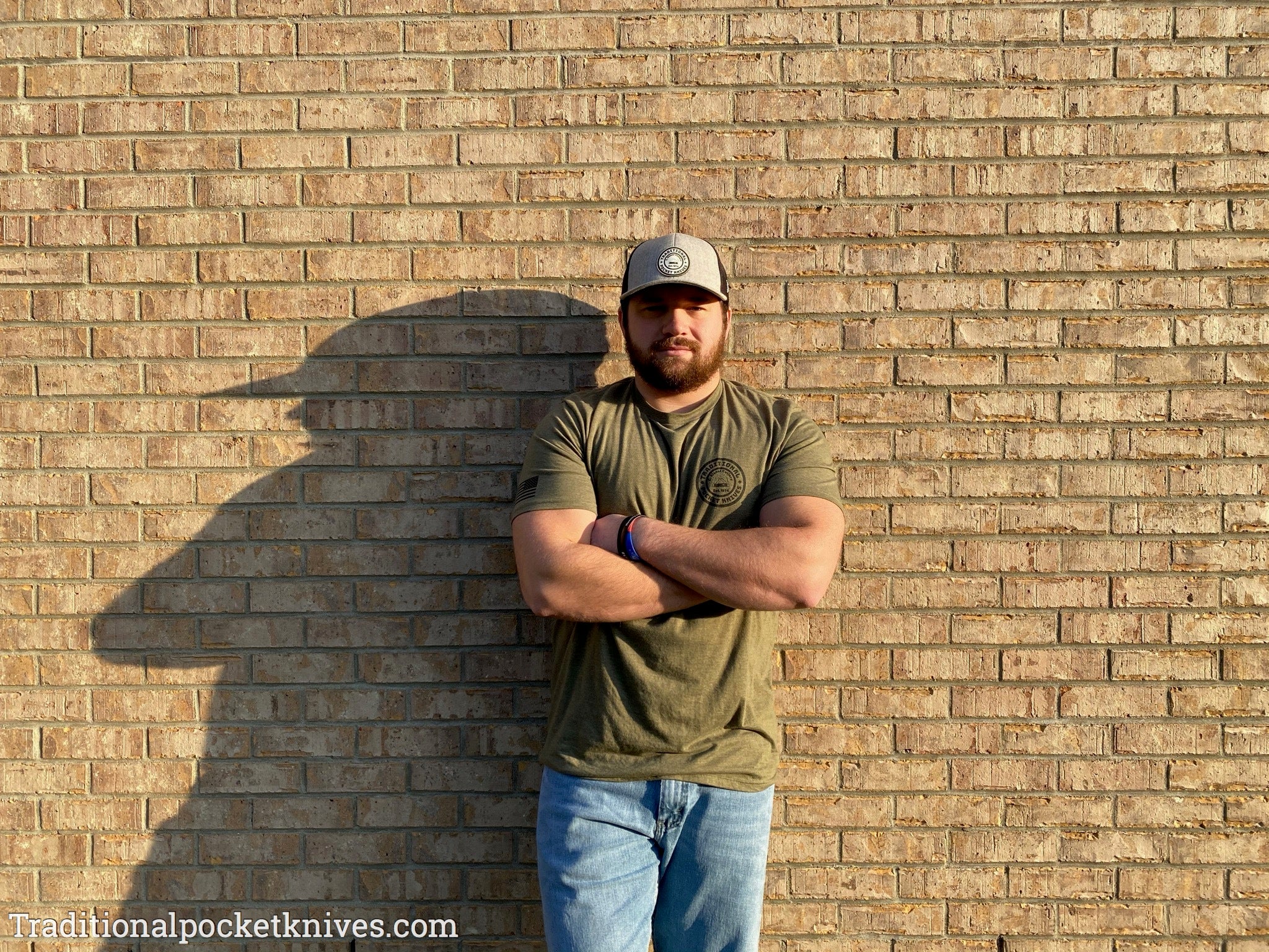 C. Risner Cutlery OD Green Shirt w/Flag - C. Risner Cutlery LLC