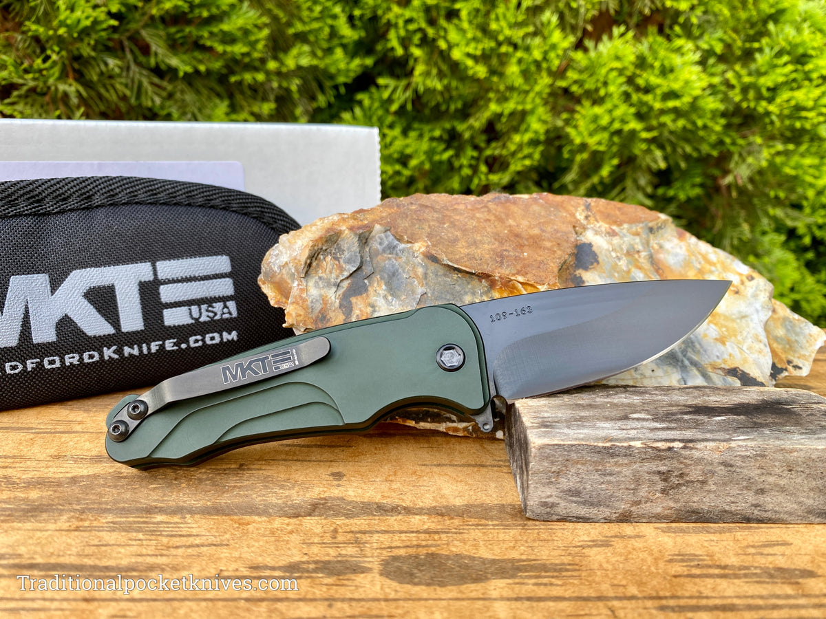 Medford Knives Smooth Criminal PVD Drop Point / S35VN / Green PVD Handles / PVD HW / PVD Clip