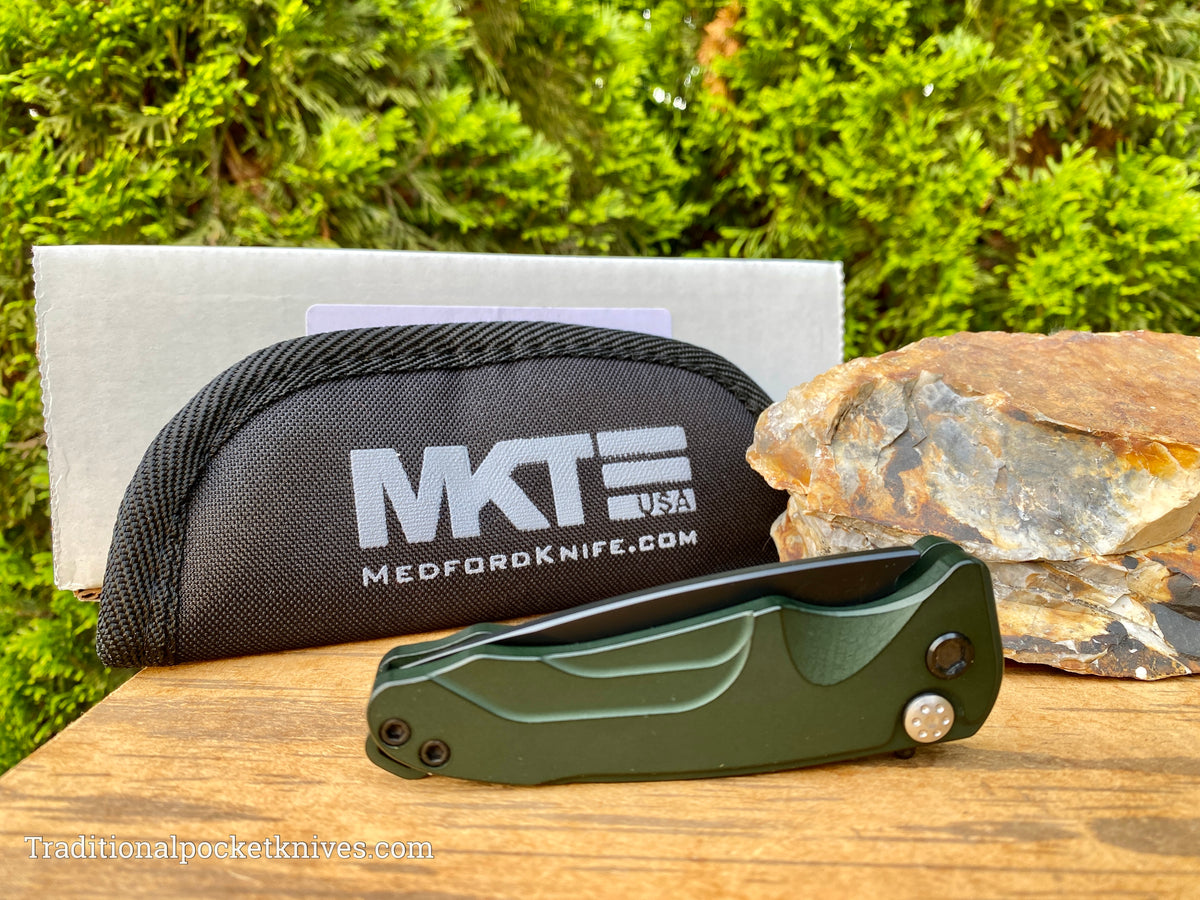 Medford Knives Smooth Criminal PVD Drop Point / S35VN / Green PVD Handles / PVD HW / PVD Clip