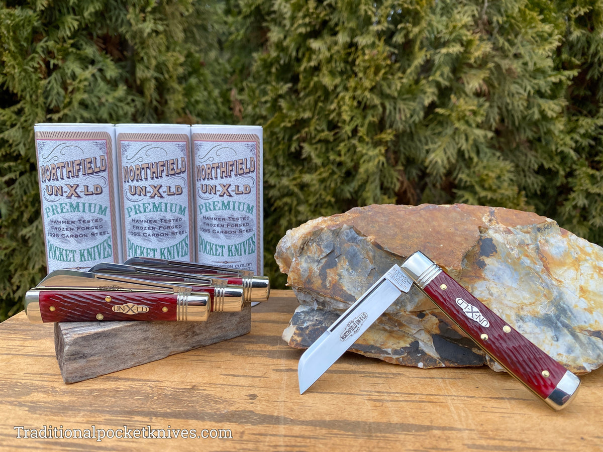 Great Eastern Cutlery #493121 Northfield UNXLD Freedom Garnet Jigged Bone