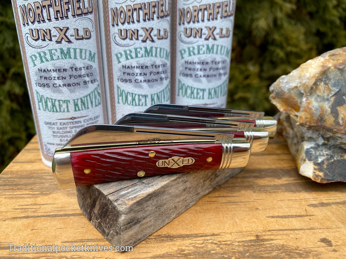 Great Eastern Cutlery #493121 Northfield UNXLD Freedom Garnet Jigged Bone