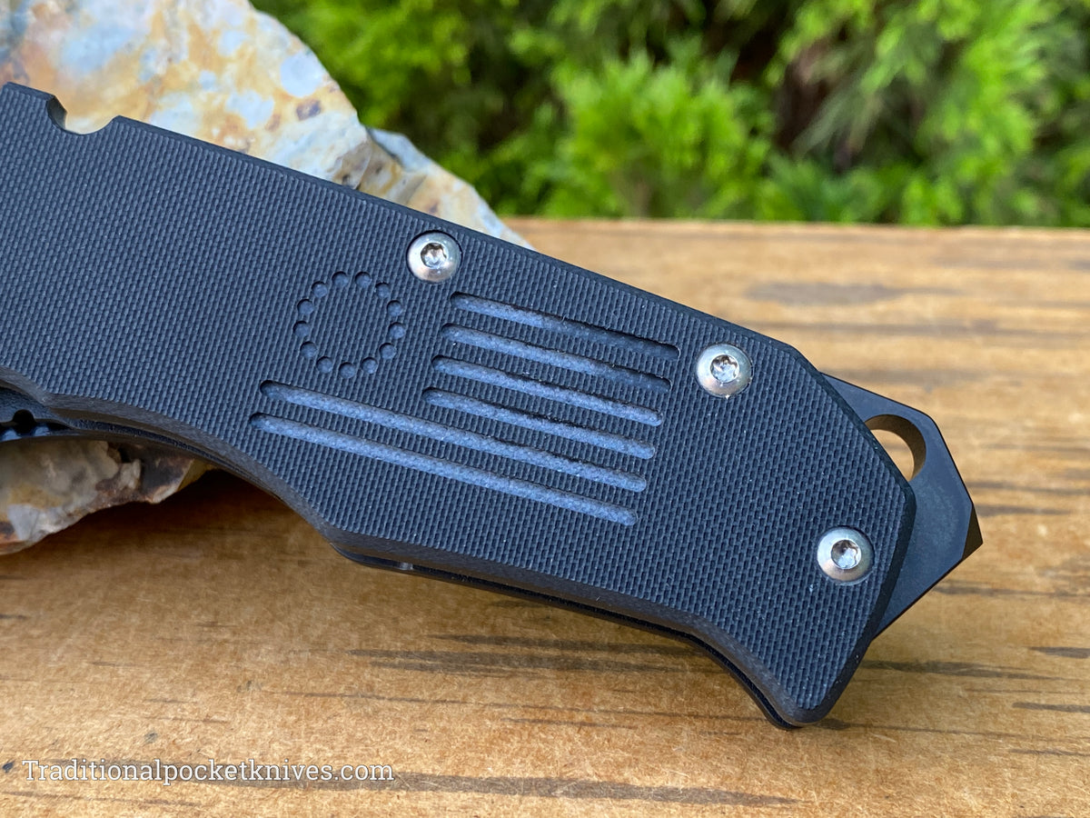 Medford Knives Scout M/P Tumbled Tanto / D2 / Black G10 Handles / STD HW / PVD Clip