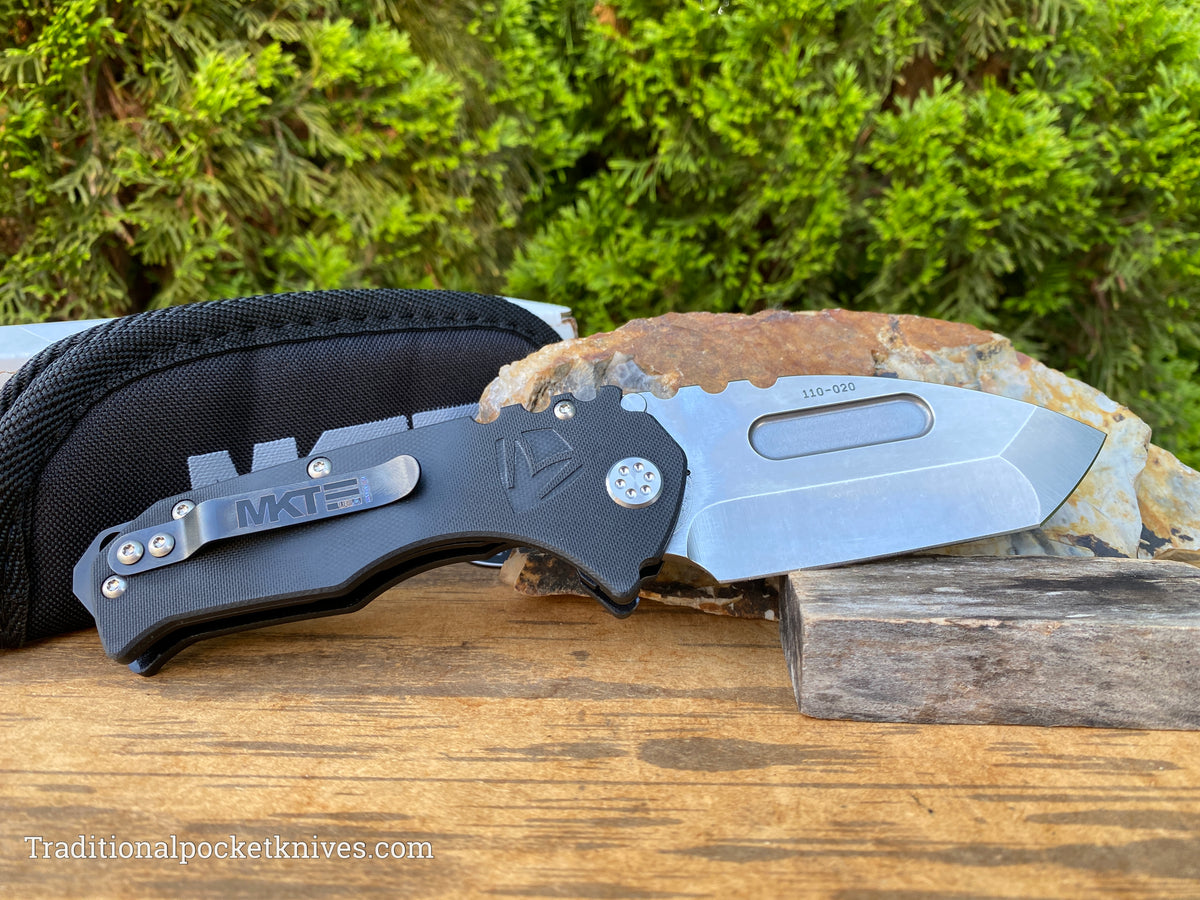 Medford Knives Scout M/P Tumbled Tanto / D2 / Black G10 Handles / STD HW / PVD Clip