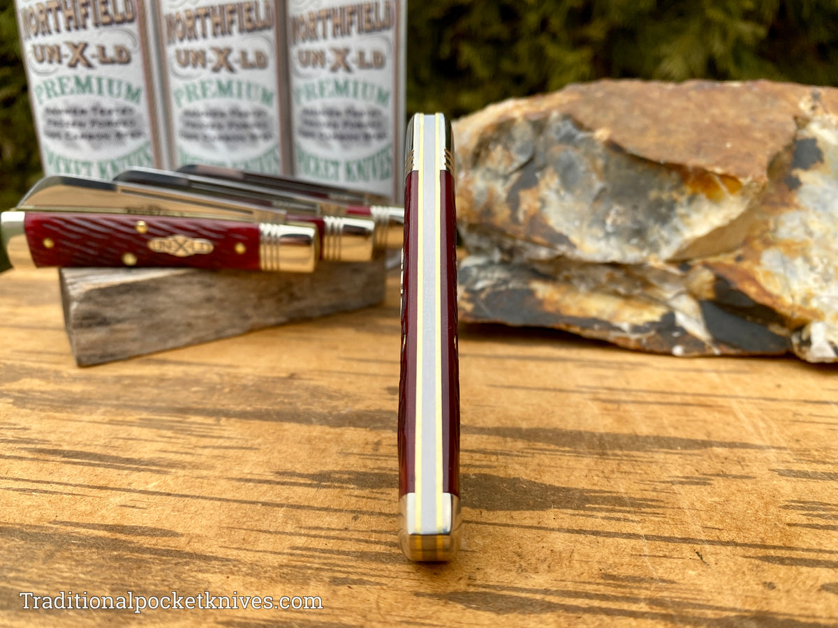 Great Eastern Cutlery #493121 Northfield UNXLD Freedom Garnet Jigged Bone
