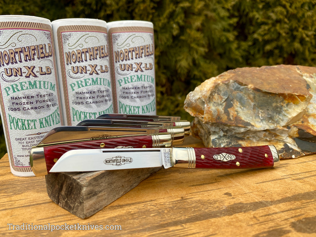 Great Eastern Cutlery #493121 Northfield UNXLD Freedom Garnet Jigged Bone