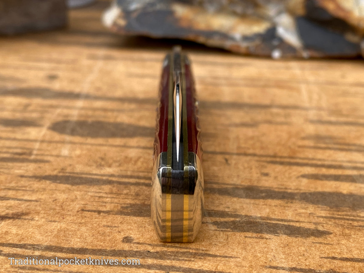 Great Eastern Cutlery #493121 Northfield UNXLD Freedom Garnet Jigged Bone