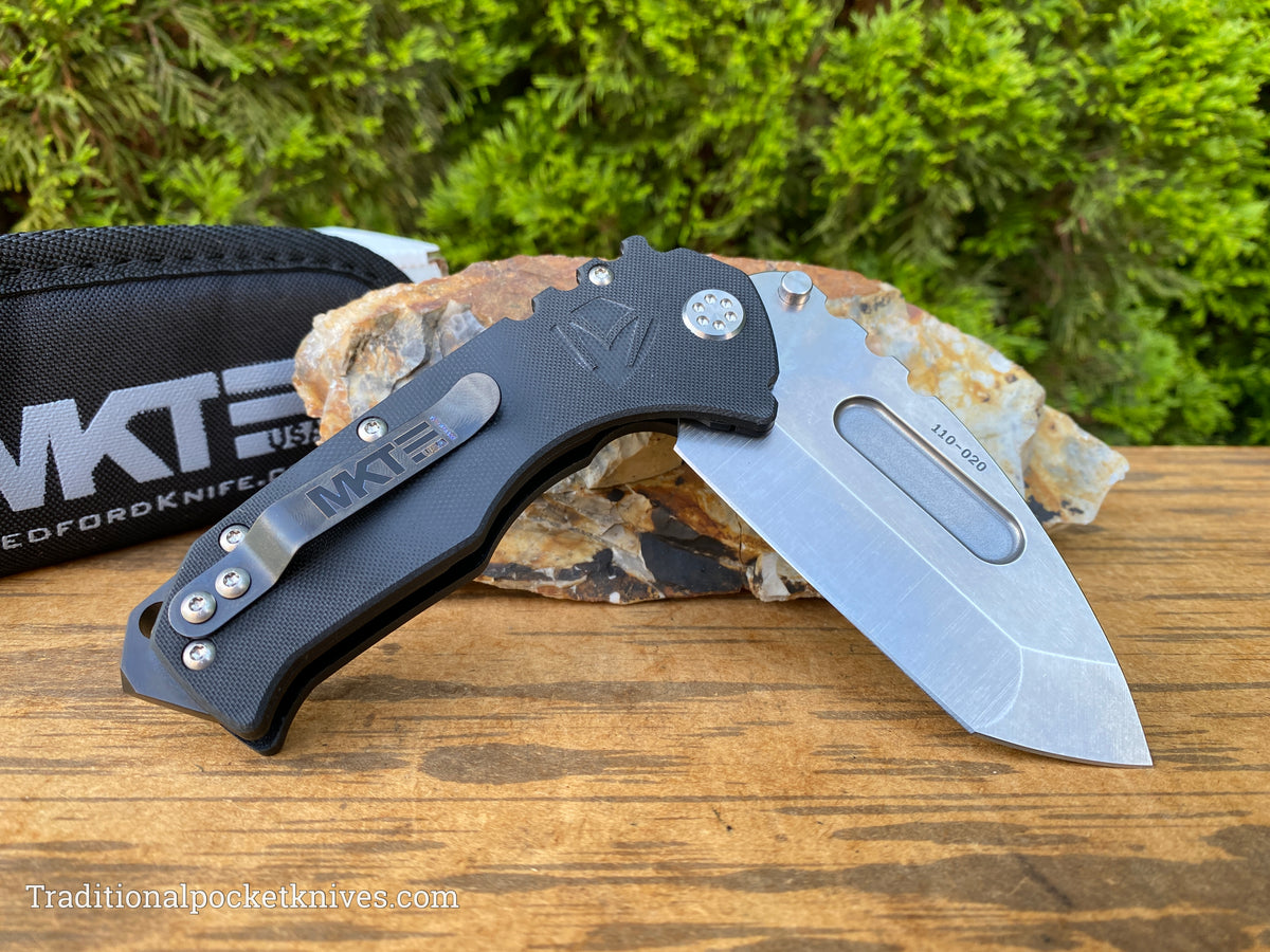 Medford Knives Scout M/P Tumbled Tanto / D2 / Black G10 Handles / STD HW / PVD Clip