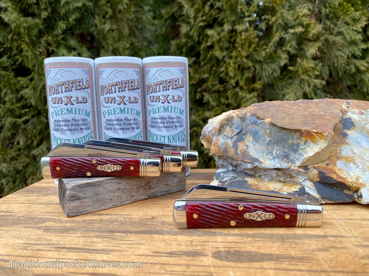 Great Eastern Cutlery #493121 Northfield UNXLD Freedom Garnet Jigged Bone
