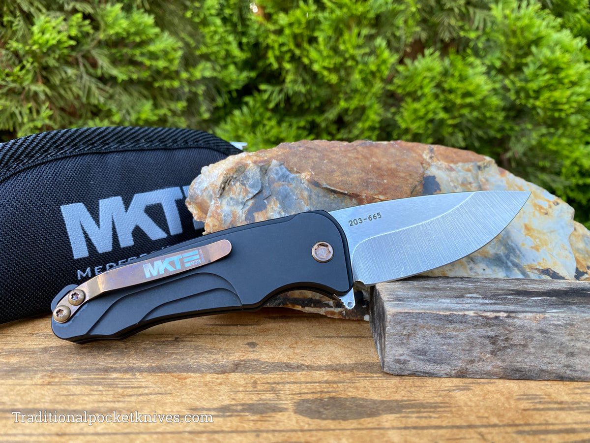 Medford Knives Smooth Criminal Drop Point / S35VN / Black PVD Handles / Bronze HW / Bronze Clip