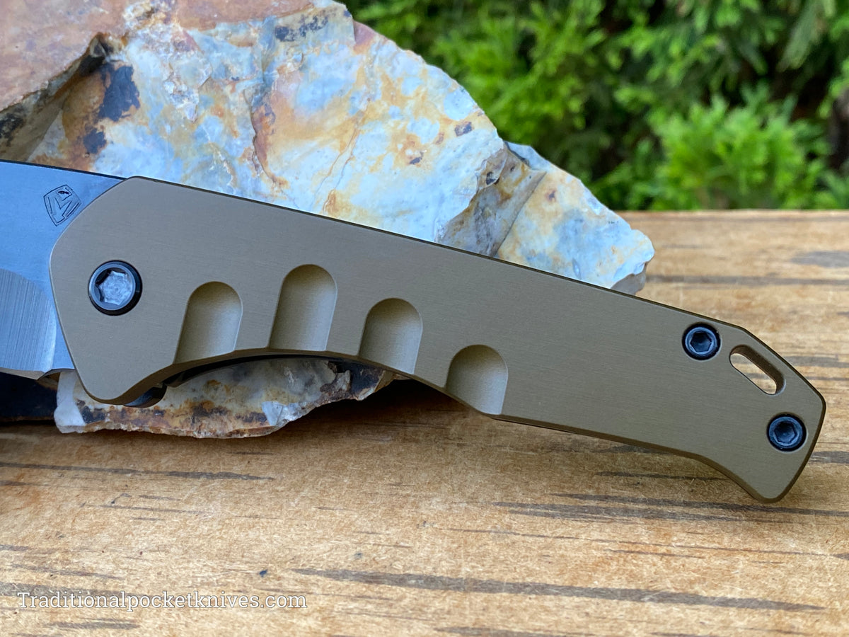 Medford Knives Praetorian Swift Flipper PVD Drop Point / S35VN / Yellow, Gold, Black PVD Handles / PVD HW / PVD Clip