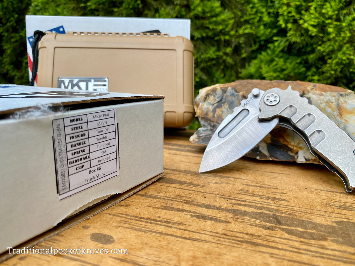 Medford Knives Micro Praetorian Tumbled Drop Point / S35VN / Tumbled Handles / STD HW / STD Clip