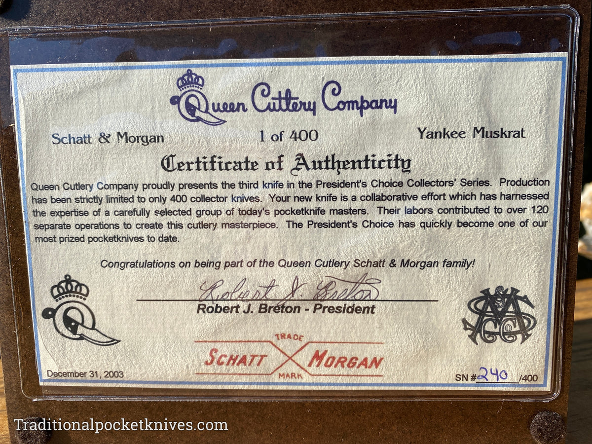 Schatt&Morgan Cutlery Presidents Choice 3rd Edition: Yankee Muskrat - Sold Out