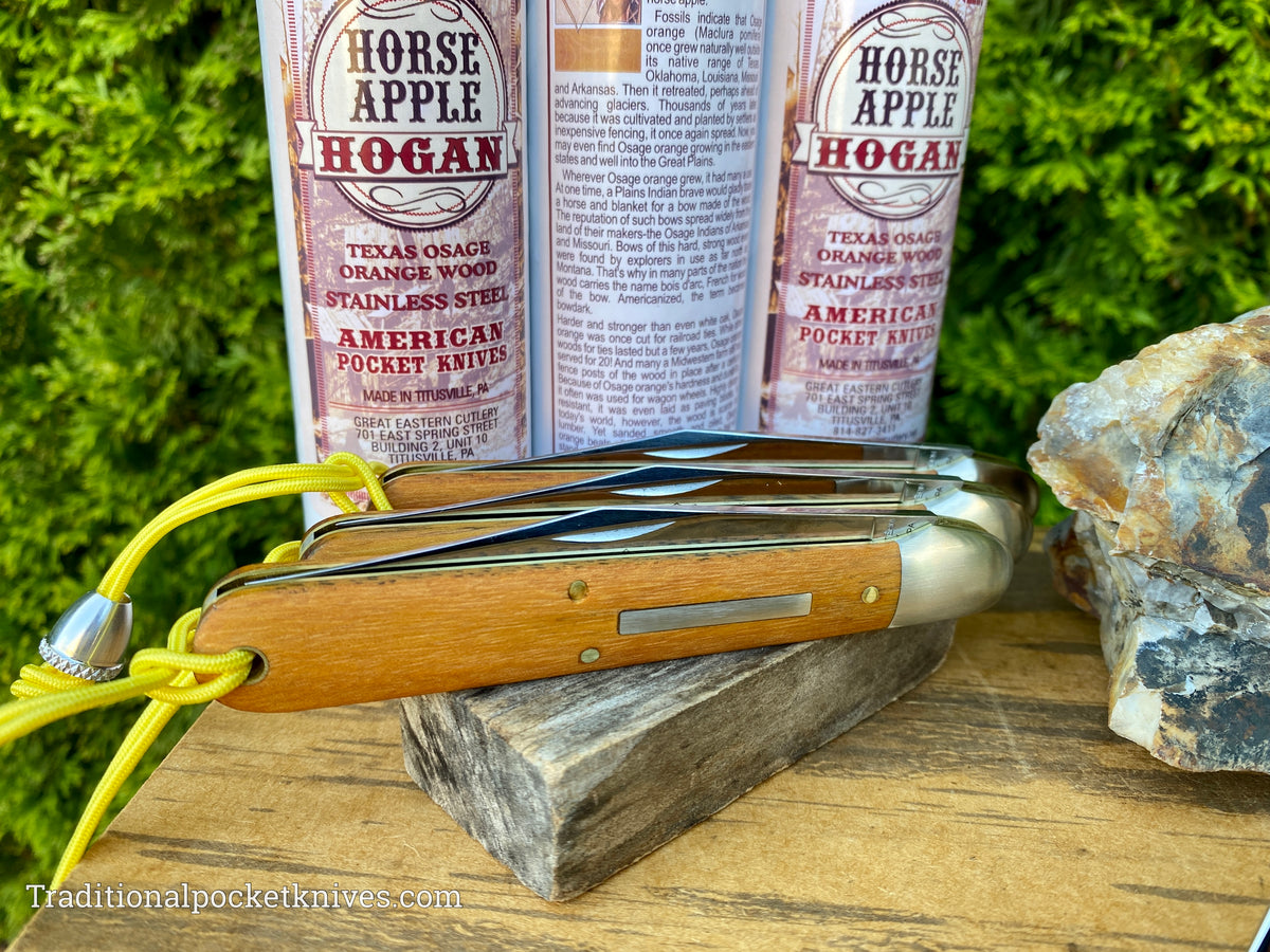 Great Eastern Cutlery #651122SS Horse Apple Hogan Texas Osage Orange Wood