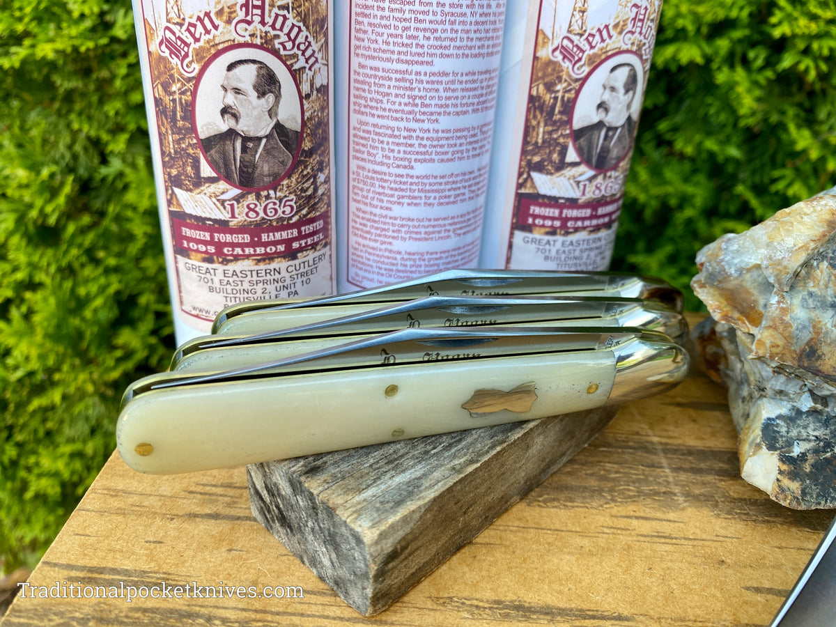 Great Eastern Cutlery #651122 Tidioute Cutlery Ben Hogan Smooth White Bone