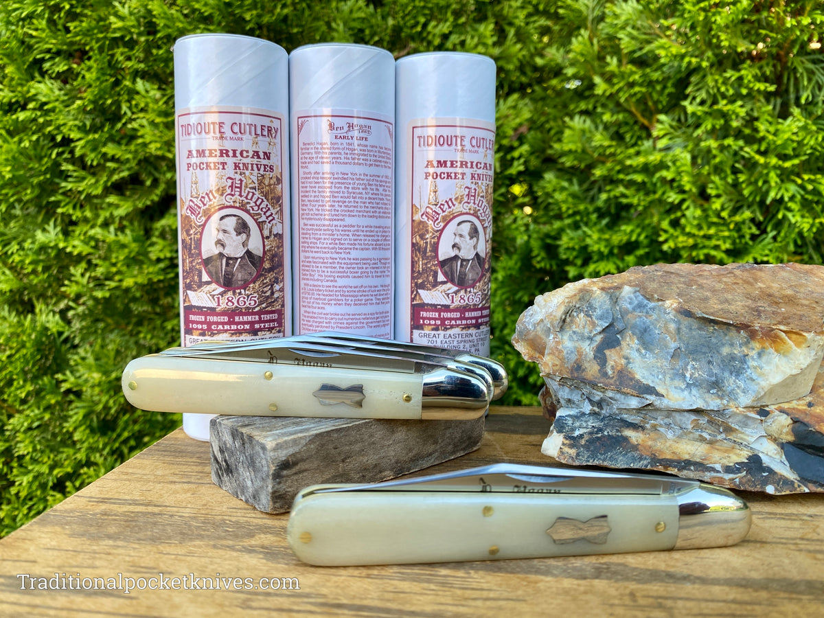 Great Eastern Cutlery #651122 Tidioute Cutlery Ben Hogan Smooth White Bone
