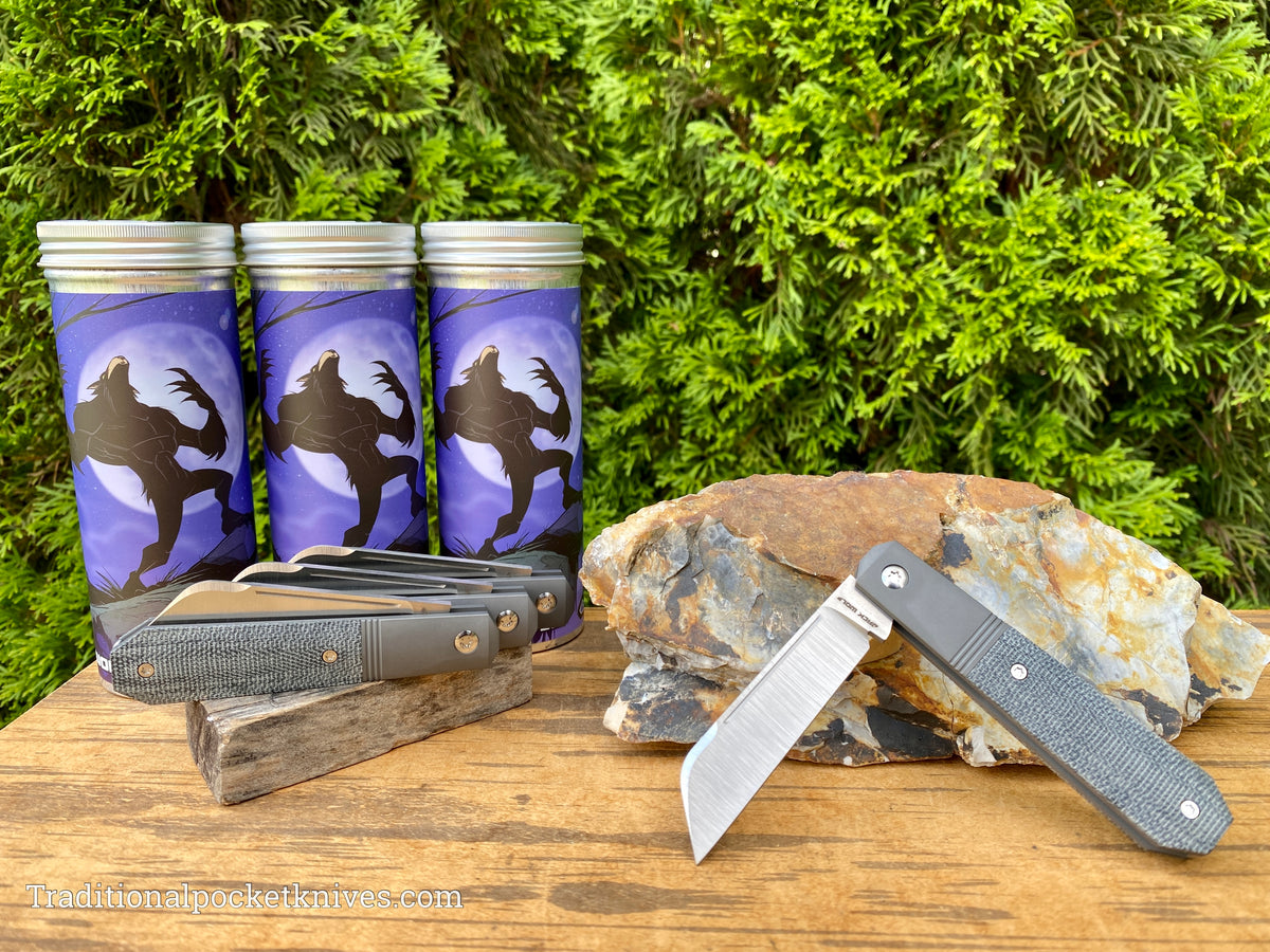 Jack Wolf Knives Midnight Jack Black Canvas Micarta