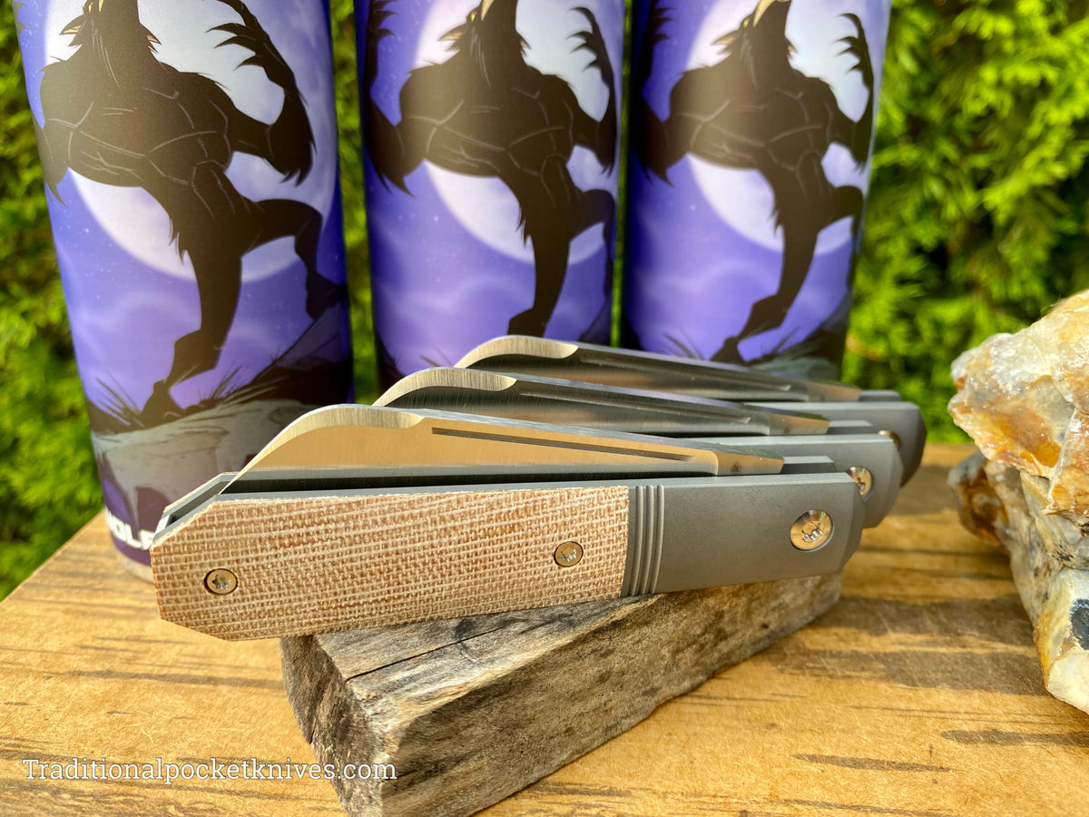 Jack Wolf Knives Midnight Jack Natural Canvas Micarta