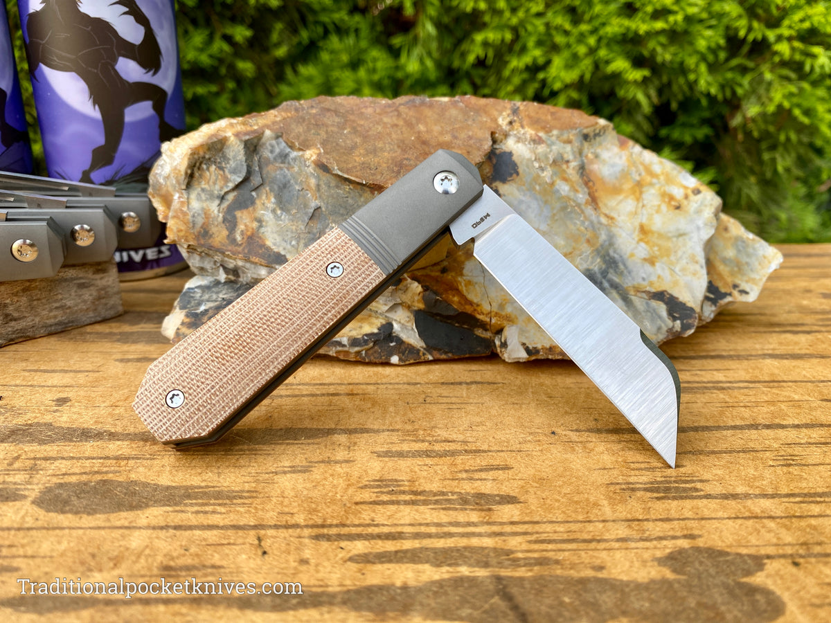 Jack Wolf Knives Midnight Jack Natural Canvas Micarta