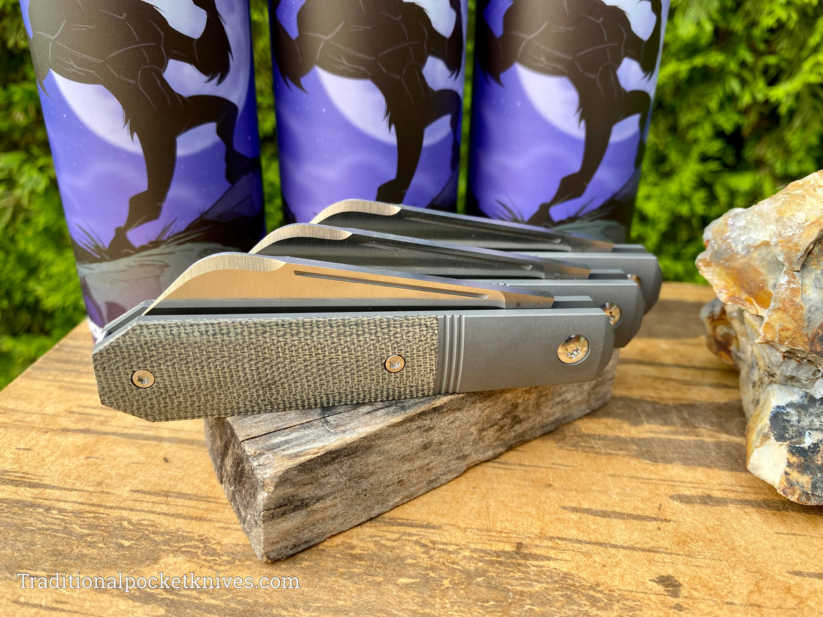 Jack Wolf Knives Midnight Jack Green Canvas Micarta