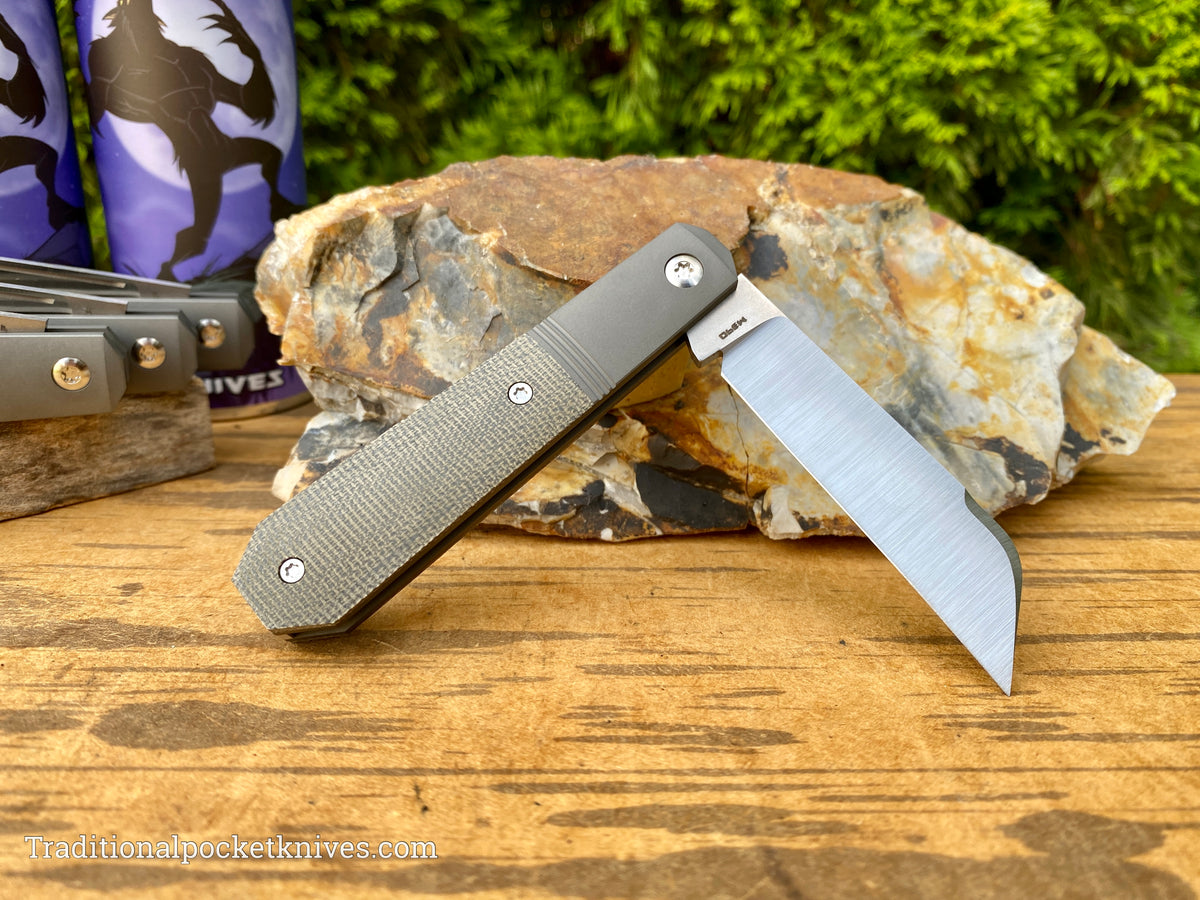 Jack Wolf Knives Midnight Jack Green Canvas Micarta