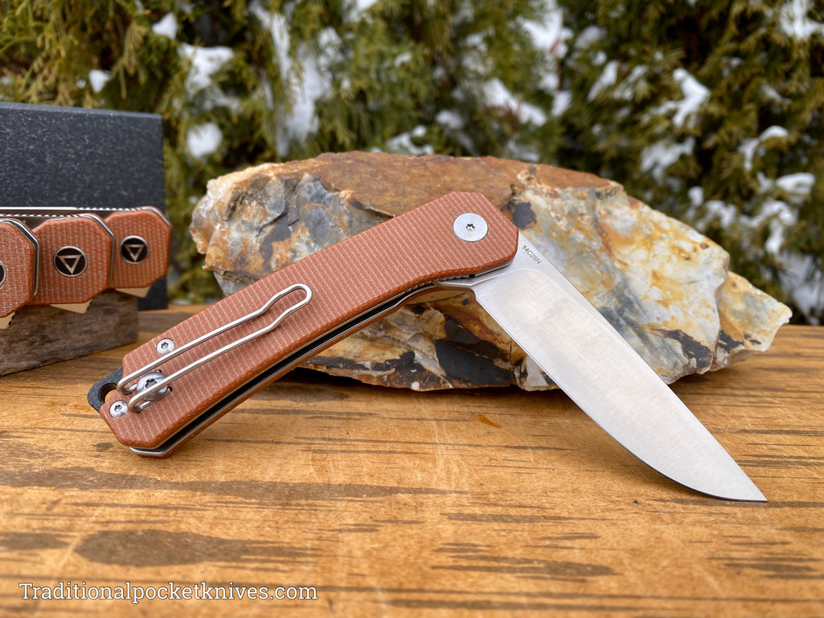 QSP Osprey Knife QS139-A Brown Micarta 14C28N Steel