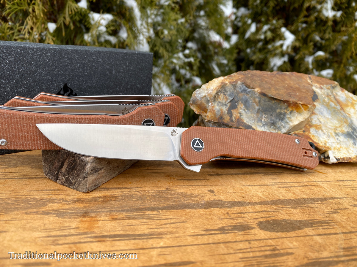 QSP Osprey Knife QS139-A Brown Micarta 14C28N Steel
