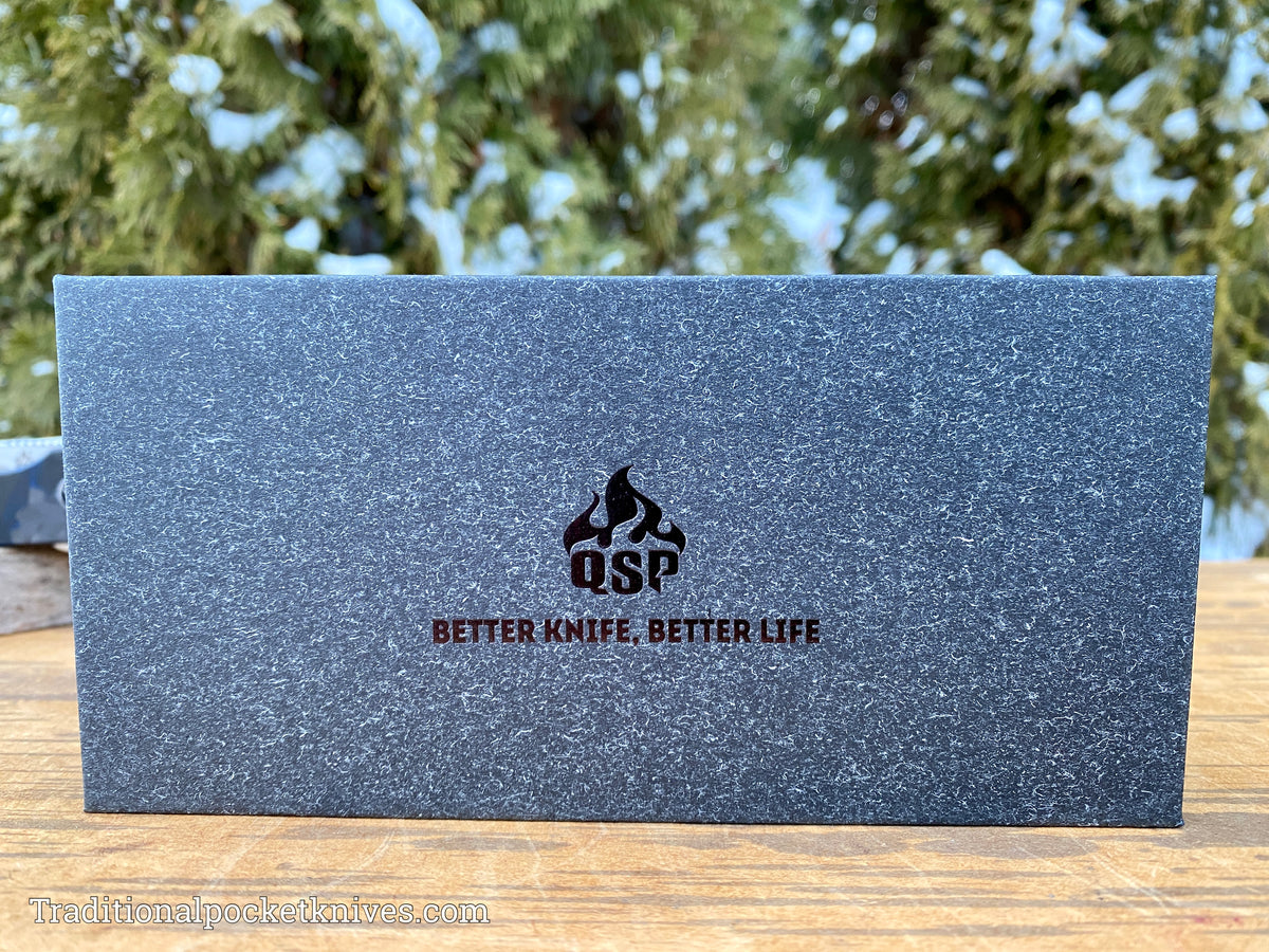 QSP Osprey Knife QS139-G1 Shredded Blue Carbon Fiber G10 14C28N Steel