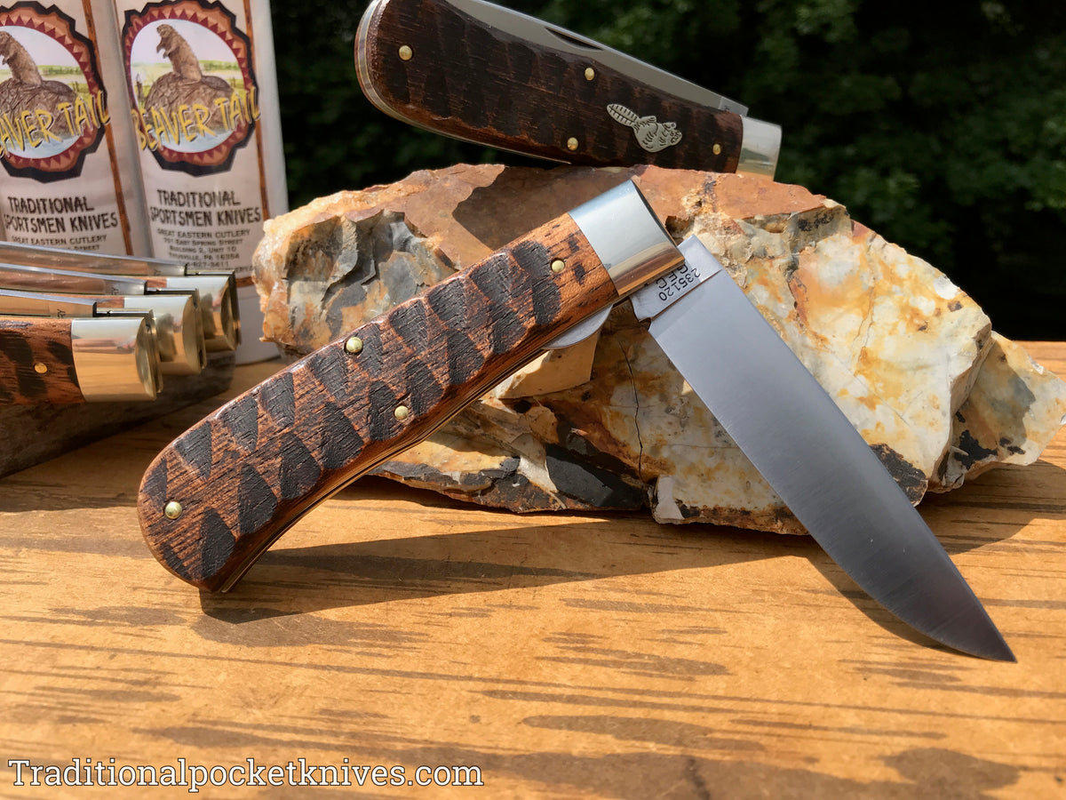Great Eastern Cutlery #235120L Tidioute Cutlery Pioneer Trapper LL Jigged Brazilian Cherry