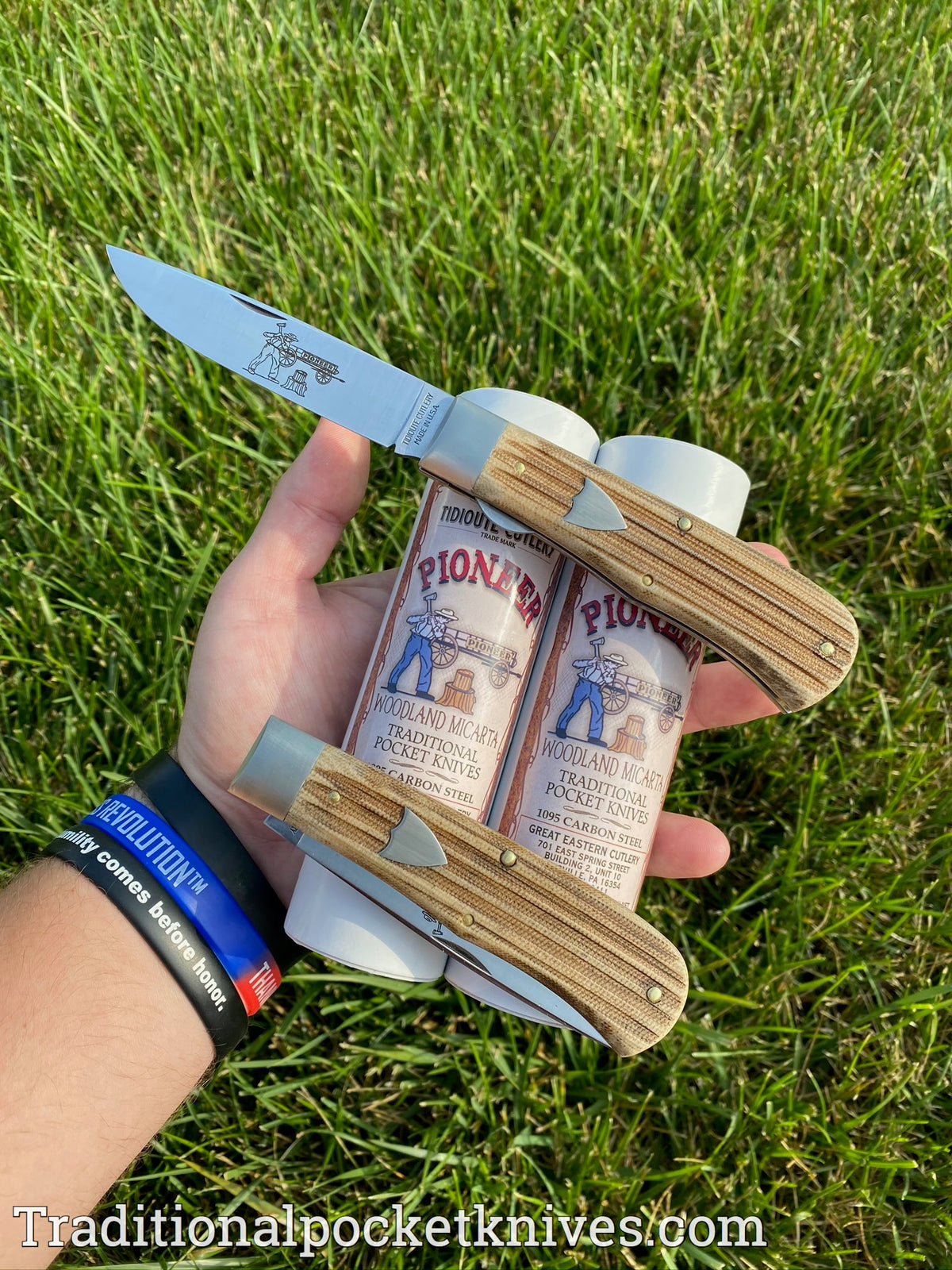 Great Eastern Cutlery #235120L Tidioute Cutlery Pioneer Trapper LL Woodland Micarta