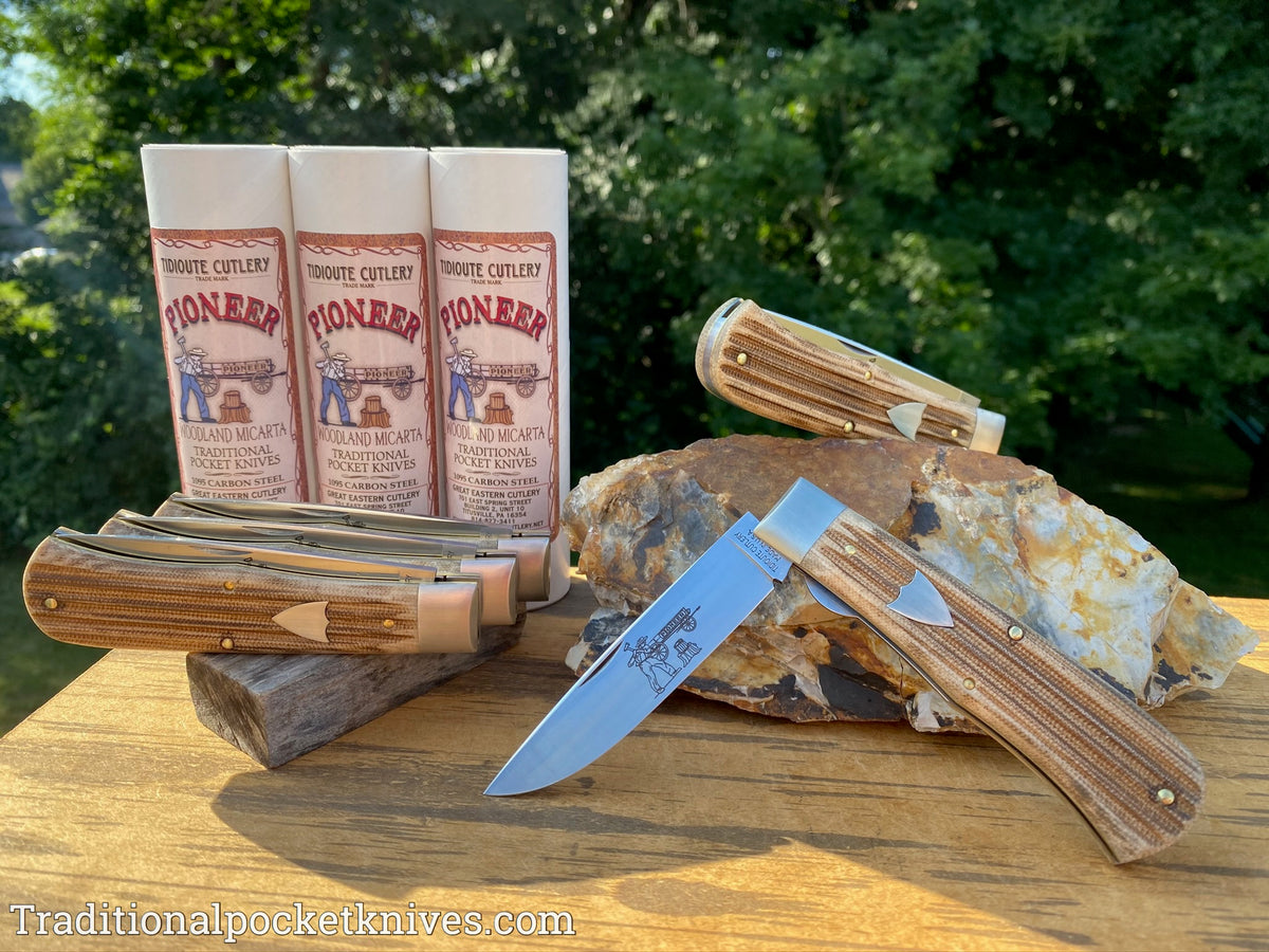 Great Eastern Cutlery #235120L Tidioute Cutlery Pioneer Trapper LL Woodland Micarta