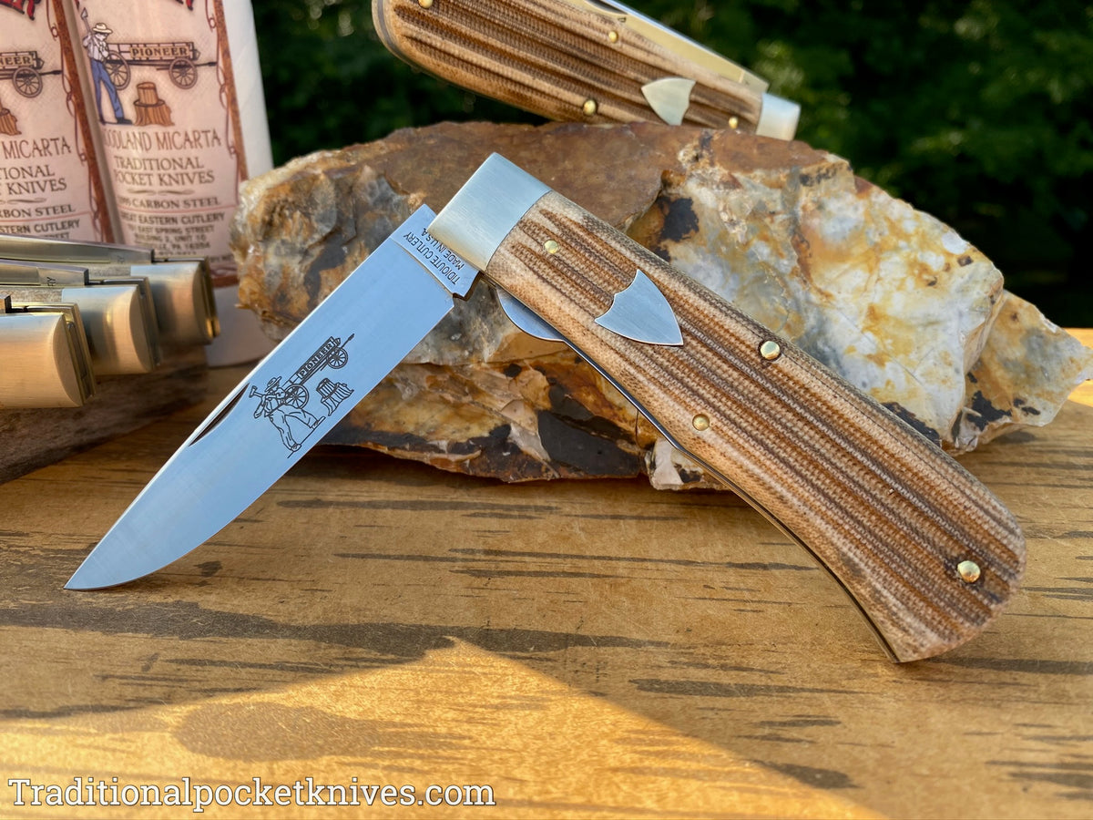 Great Eastern Cutlery #235120L Tidioute Cutlery Pioneer Trapper LL Woodland Micarta