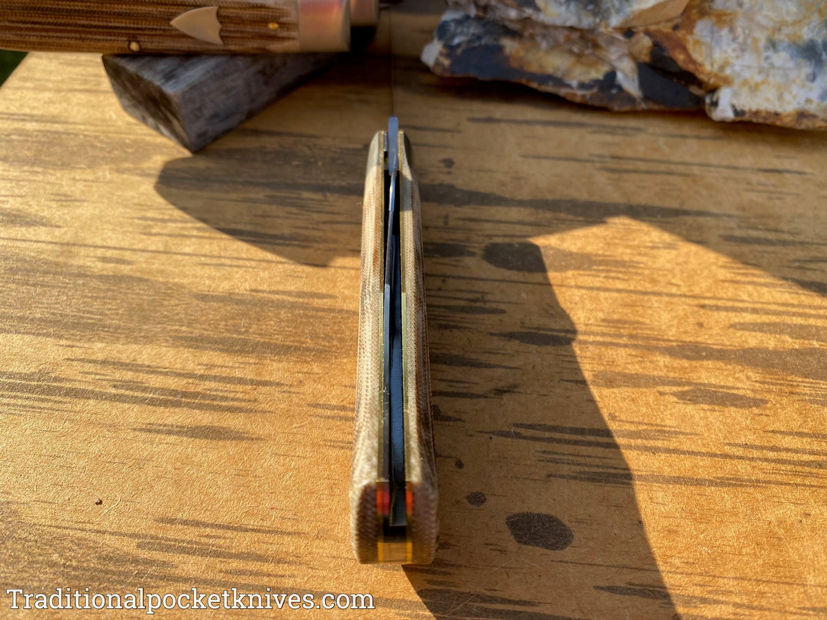 Great Eastern Cutlery #235120L Tidioute Cutlery Pioneer Trapper LL Woodland Micarta