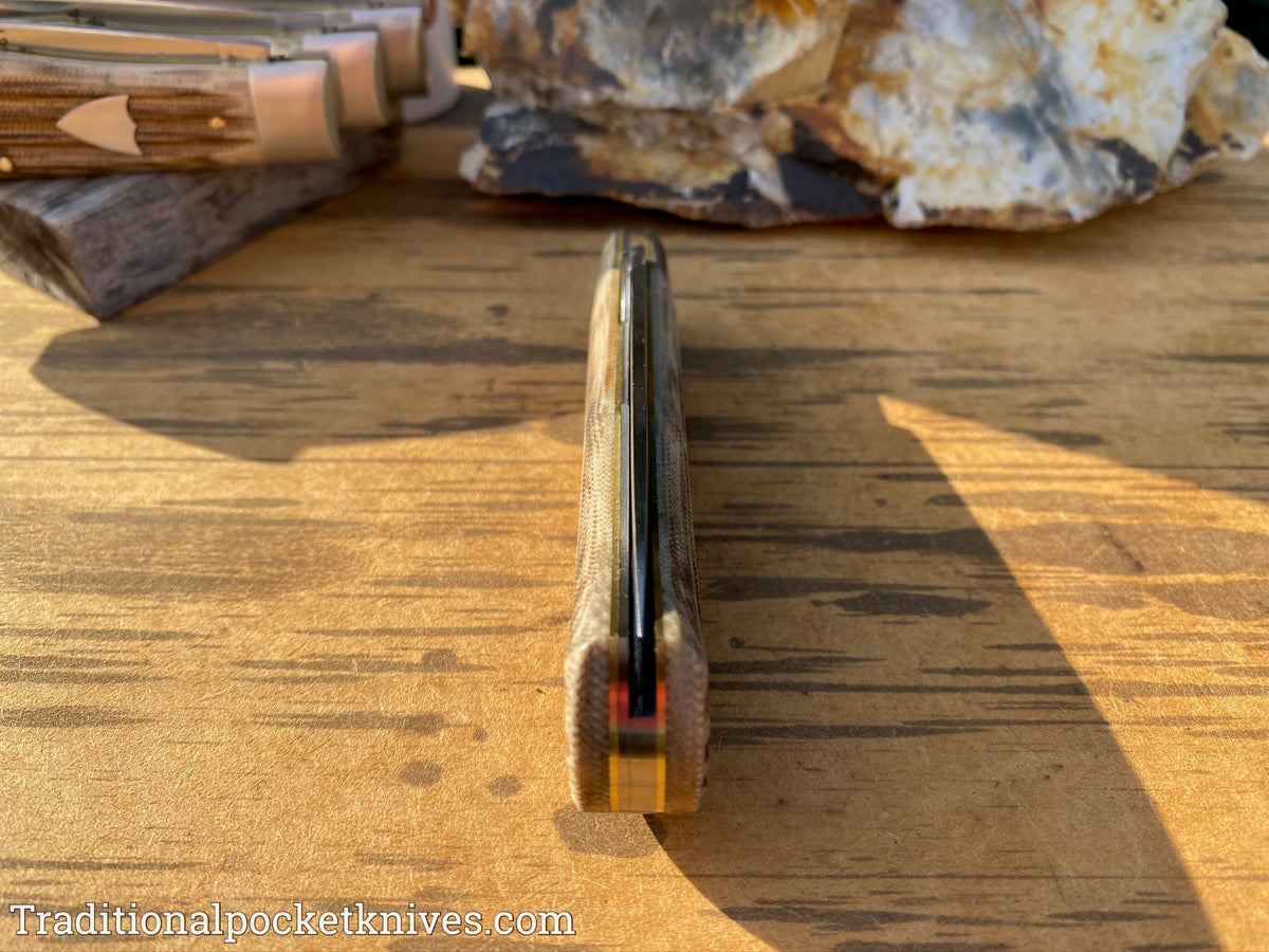 Great Eastern Cutlery #235120L Tidioute Cutlery Pioneer Trapper LL Woodland Micarta