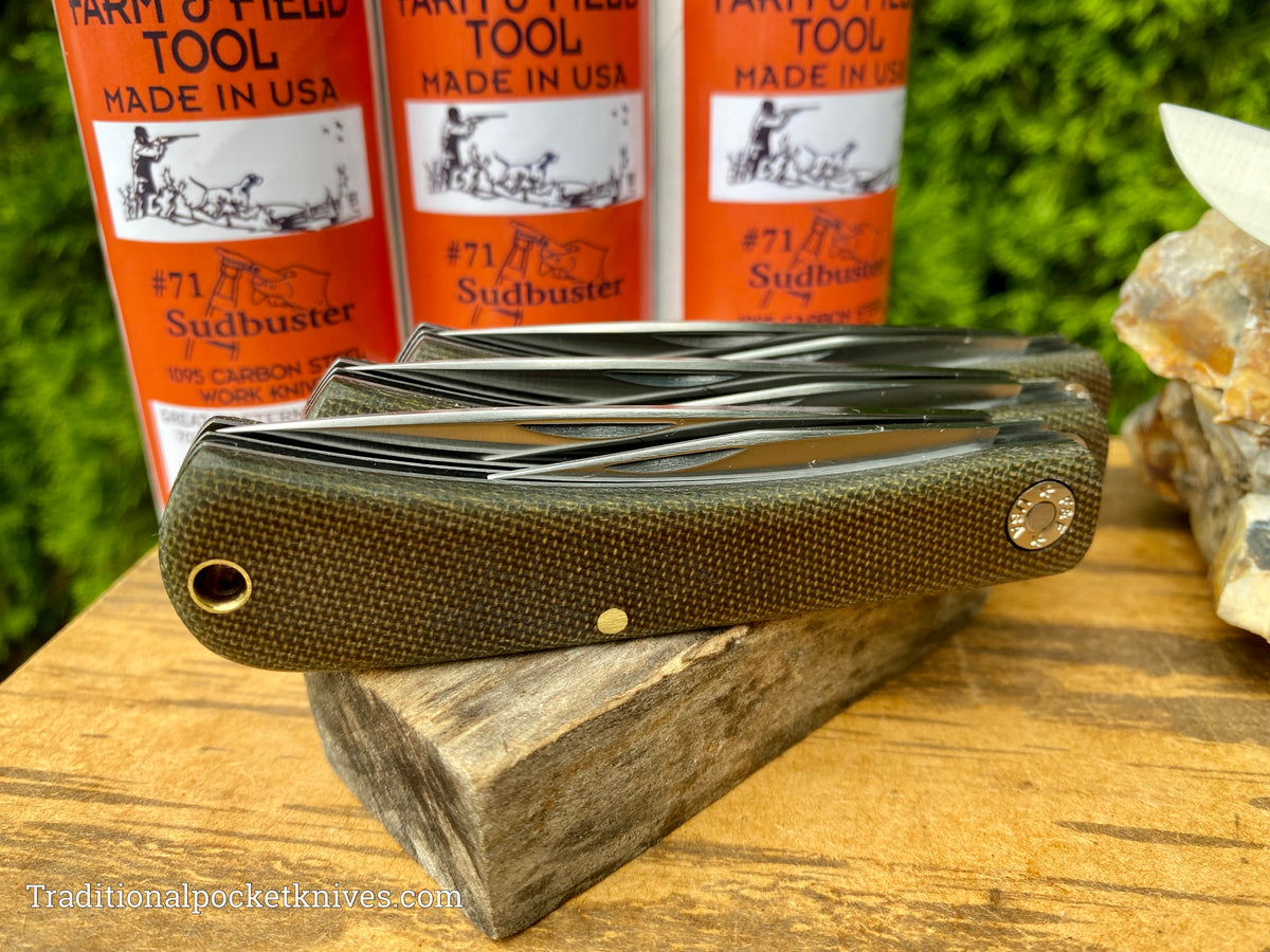 Great Eastern Cutlery #715222 Farm&amp;Field Tool Sudbuster OD Green Canvas Micarta