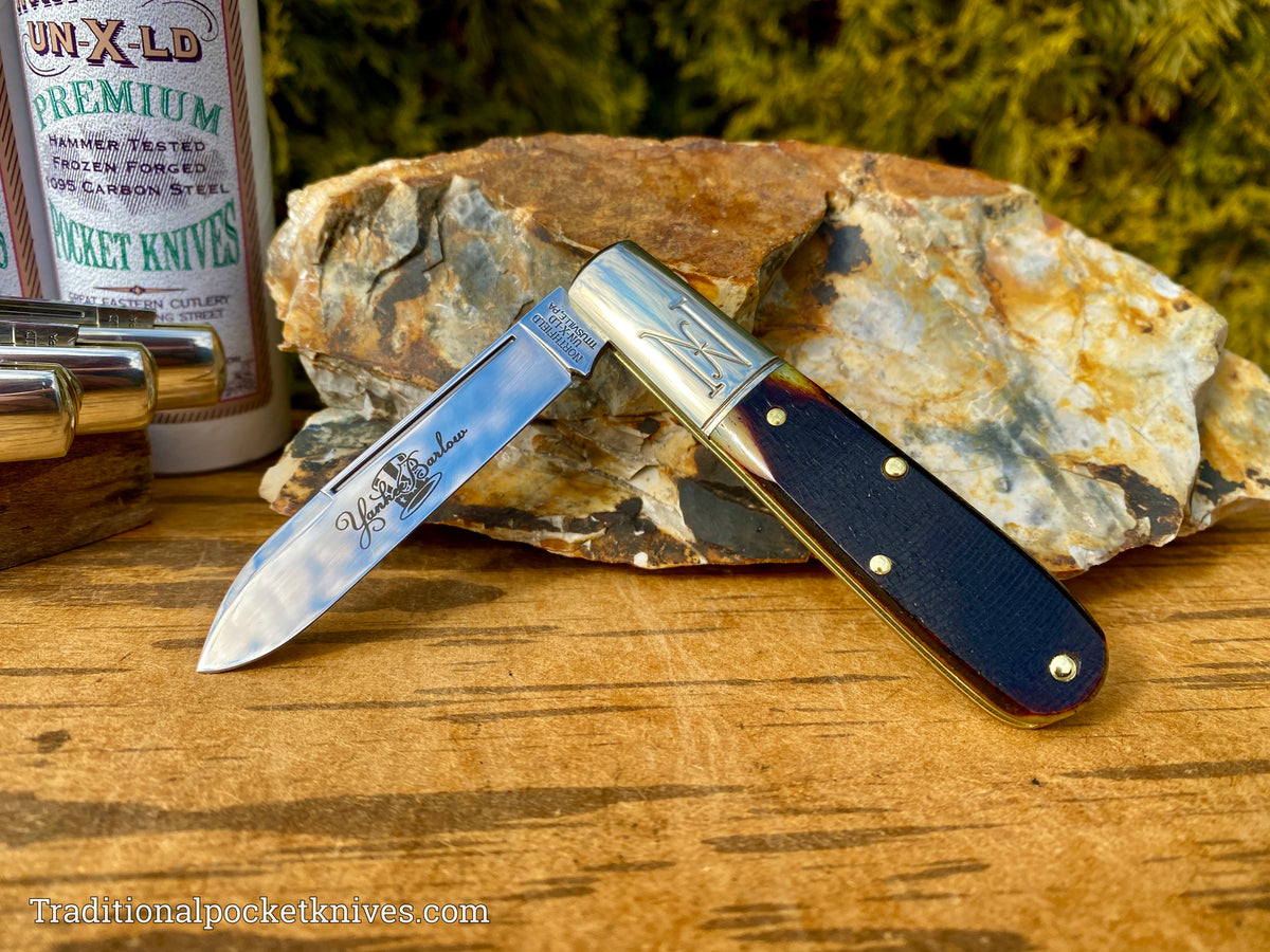 Great Eastern Cutlery #772122 Northfield UNXLD Yankee Barlow Antique Yellow Sawcut Bone