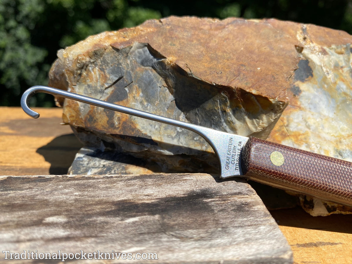 Great Eastern Cutlery #H20B14 Bird Hook Natural Canvas Micarta