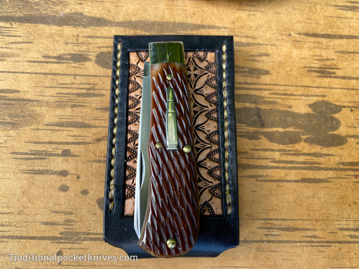 Sage Grouse Leather: Leather Knife Slip Small - #7