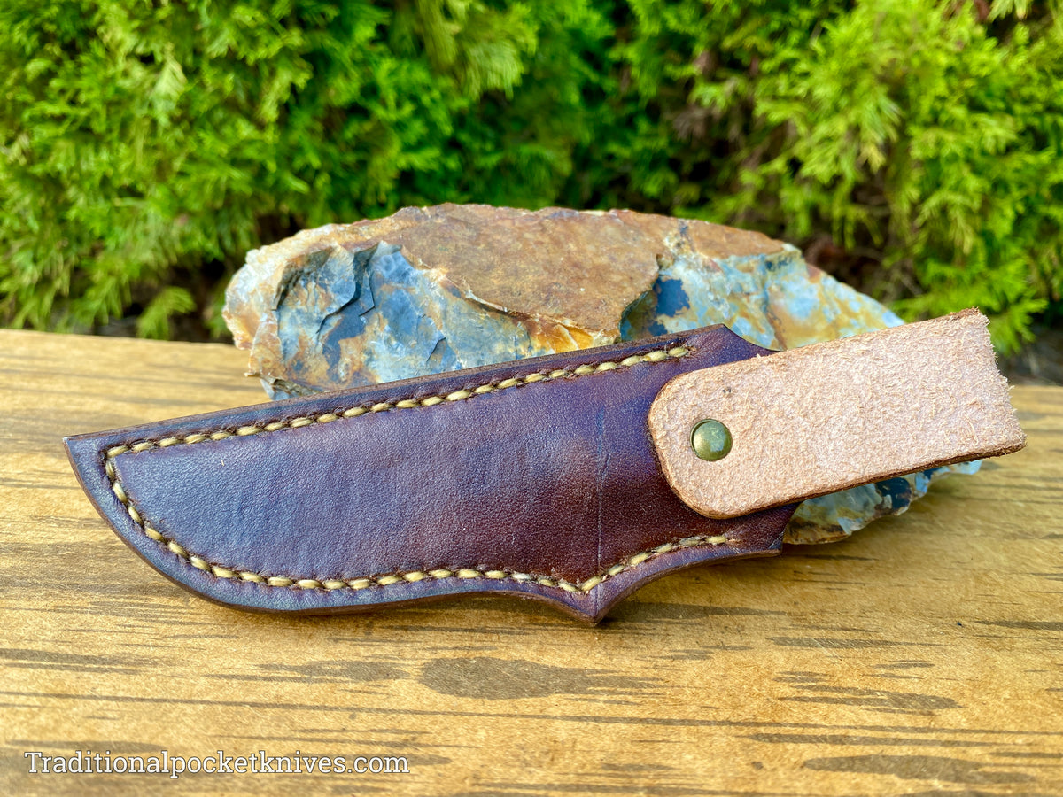 Sage Grouse Leather: Leather Knife Belt Sheath GEC H20 Righthand- #12